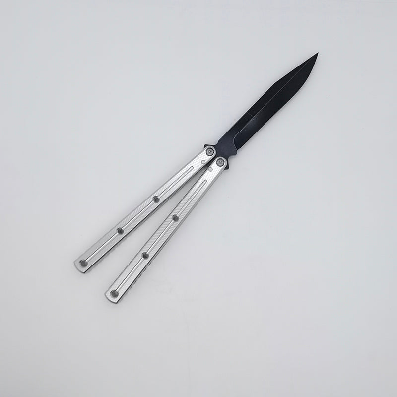 TITUS Kraken V3 Bailisong Butterfly Trainer Knife Black Bowie Tanto Spear VG10 Blade 7075 Aluminum Channel Handle Bushing System Jilt Free-swinging Knives