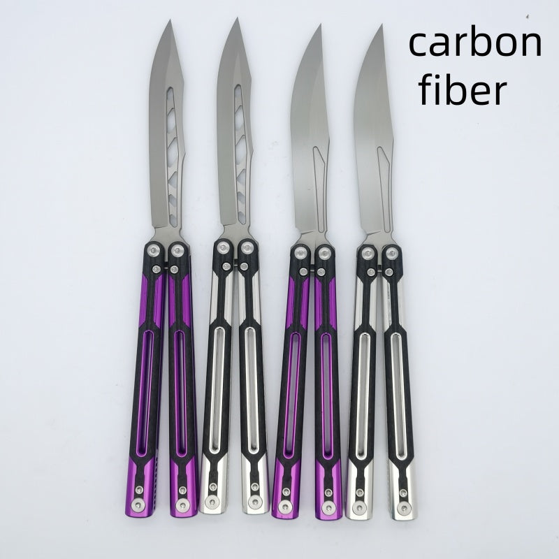 TITUS Cygni Cygnus Bailisong Butterfly Trainer Knife Channel 7075 Aluminum+G10/Carbon Fiber Handle Handle VG10 Blade Bushing System Jilt Free-swinging Knives