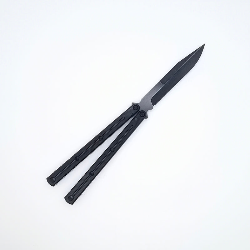 TITUS Kraken V3 Bailisong Butterfly Trainer Knife Black Bowie Tanto Spear VG10 Blade 7075 Aluminum Channel Handle Bushing System Jilt Free-swinging Knives
