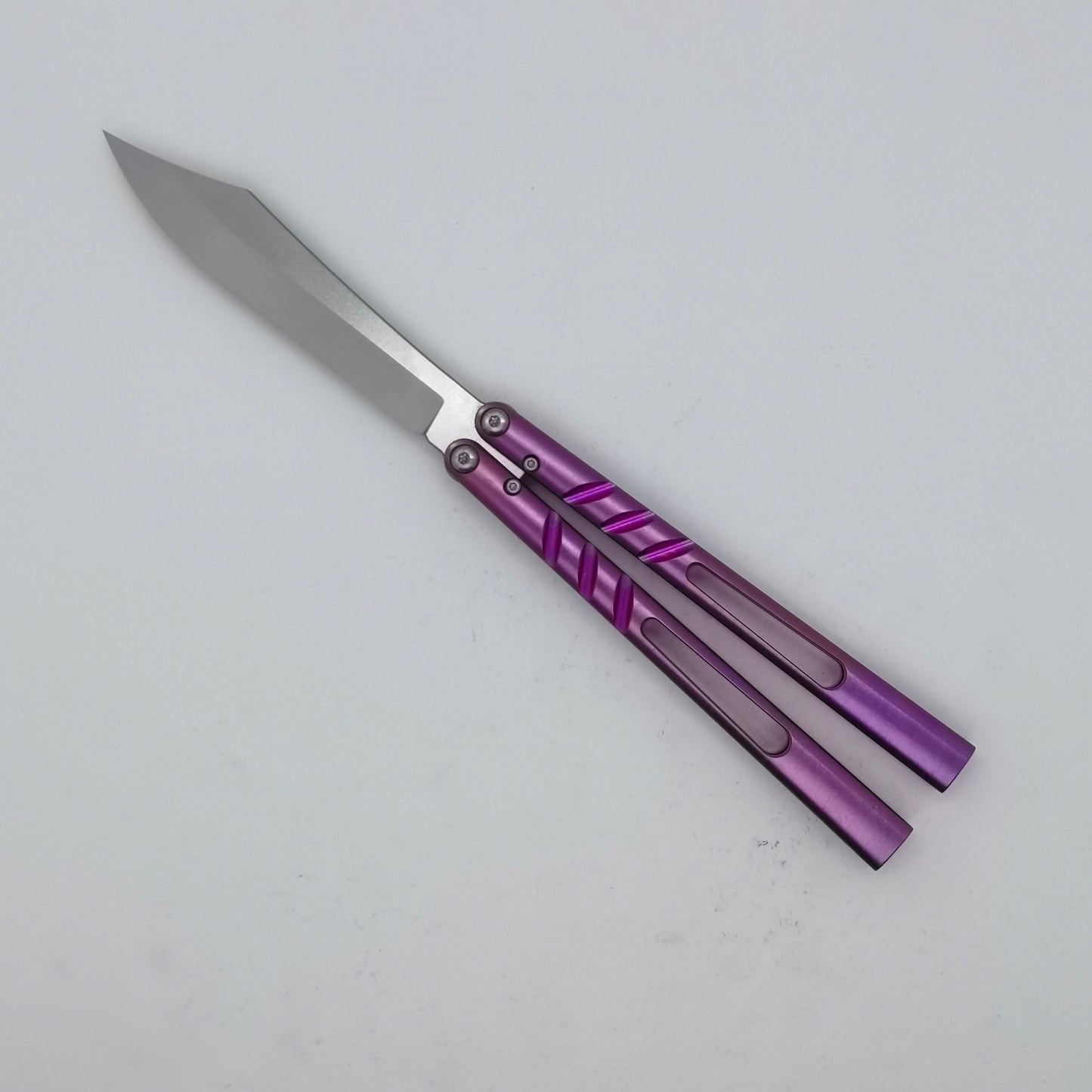 TITUS Alpha Beast Infinity ABI Bailisong Butterfly Knife Channel Titanium Handle Imitation Ice Grain VG10 Blade Bushing System Jilt Free-swinging Knives
