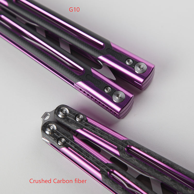 TITUS Cygni Cygnus Bailisong Butterfly Trainer Knife Channel 7075 Aluminum+G10/Carbon Fiber Handle Handle VG10 Blade Bushing System Jilt Free-swinging Knives