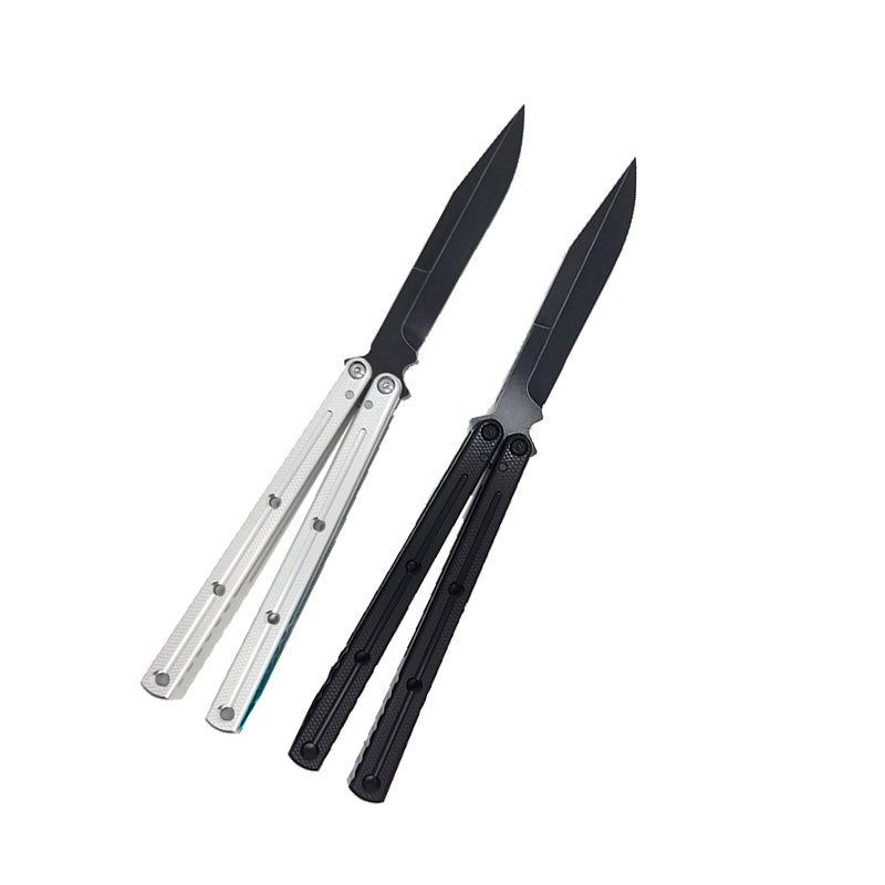 TITUS Kraken V3 Bailisong Butterfly Trainer Knife Black Bowie Tanto Spear VG10 Blade 7075 Aluminum Channel Handle Bushing System Jilt Free-swinging Knives