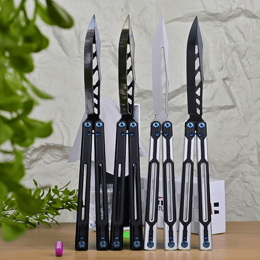 TITUS Cygni Cygnus Bailisong Butterfly Knife Channel 7075 Aluminum+G10/Carbon Fiber/ Handle VG10 Blade Bushing System Jilt Free-swinging Knives
