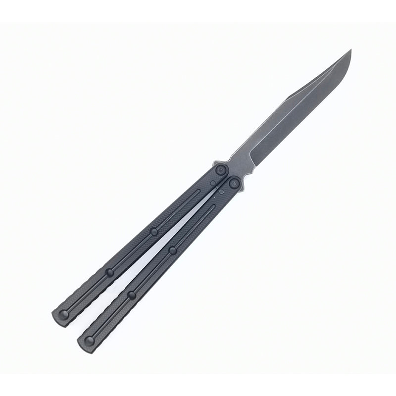 TITUS Kraken V3 Bailisong Butterfly Trainer Knife Black Bowie Tanto Spear VG10 Blade 7075 Aluminum Channel Handle Bushing System Jilt Free-swinging Knives