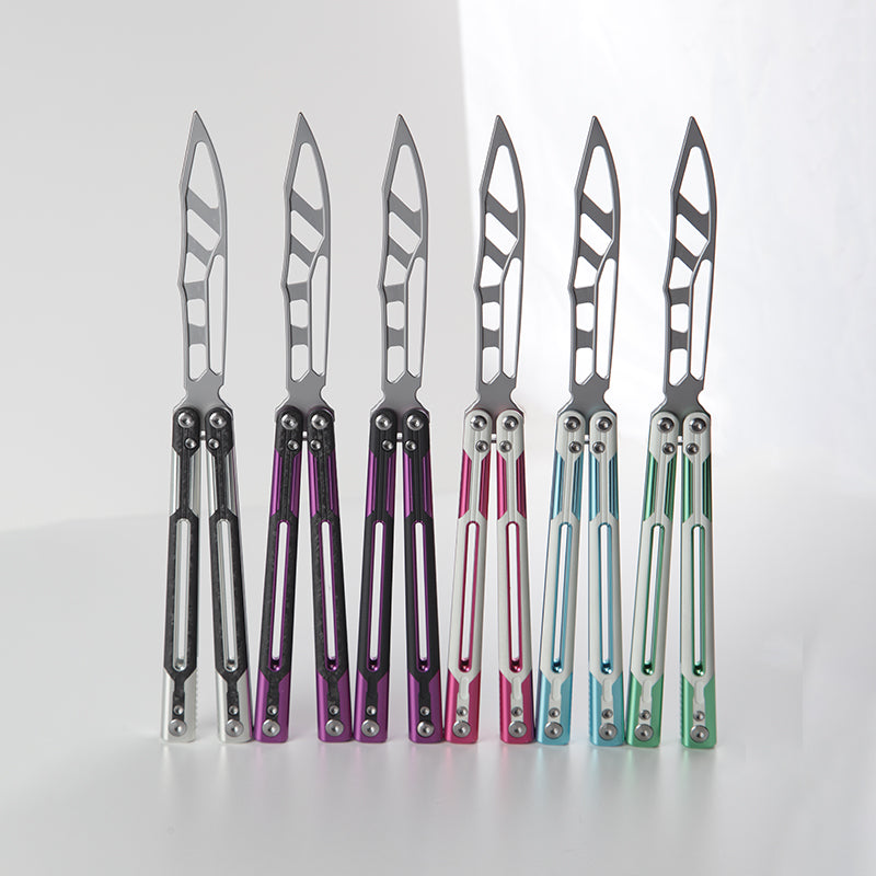 TITUS Cygni Cygnus Bailisong Butterfly Trainer Knife Channel 7075 Aluminum+G10/Carbon Fiber Handle Handle VG10 Blade Bushing System Jilt Free-swinging Knives