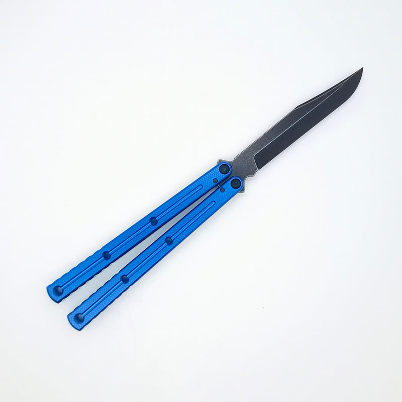 TITUS Kraken V3 Bailisong Butterfly Trainer Knife Black Bowie Tanto Spear VG10 Blade 7075 Aluminum Channel Handle Bushing System Jilt Free-swinging Knives
