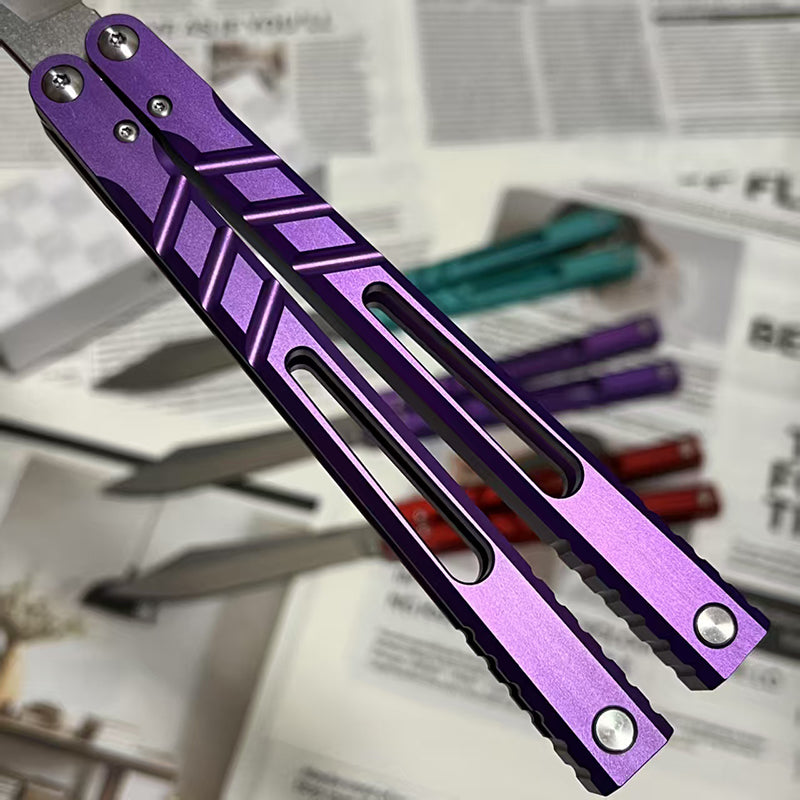 TITUS Alpha Beast AB V3 Bailisong Butterfly Trainer Knife Tanto VG10 7075 Aluminum Channel Handle Bushing System Jilt Free-swinging Knives