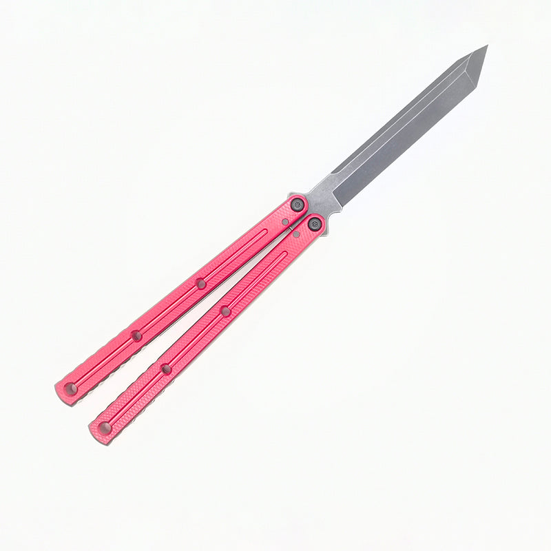 TITUS Kraken V3 Bailisong Butterfly Trainer Knife Black Bowie Tanto Spear VG10 Blade 7075 Aluminum Channel Handle Bushing System Jilt Free-swinging Knives