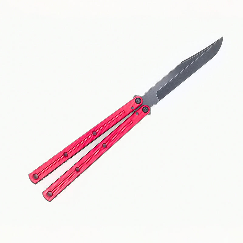TITUS Kraken V3 Bailisong Butterfly Trainer Knife Black Bowie Tanto Spear VG10 Blade 7075 Aluminum Channel Handle Bushing System Jilt Free-swinging Knives