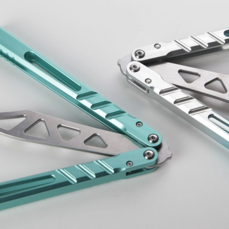 TITUS Alpha Beast AB V3 Bailisong Butterfly Trainer Knife Tanto VG10 7075 Aluminum Channel Handle Bushing System Jilt Free-swinging Knives