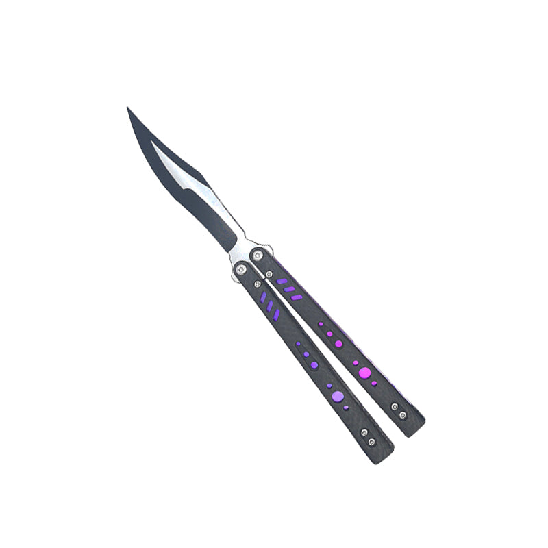 TITUS Rep Replicant Bailisong Butterfly Knife Carbon Fiber+Lined Titanium Handle 888 Blade Bushing System Jilt Free-swinging Knives