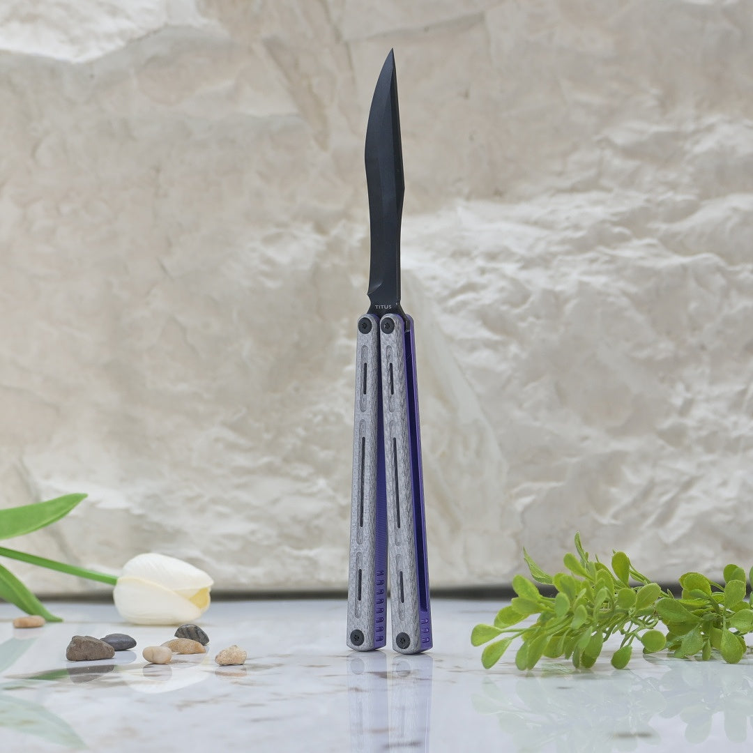 TITUS Egrets black Bailisong Butterfly Trainer Knife