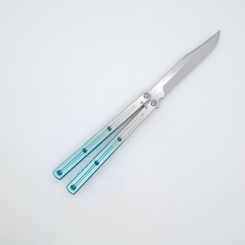 TITUS Kraken Blue-White handle silver Bowie