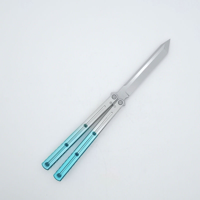 TITUS Kraken Blue-White handle silver tanto
