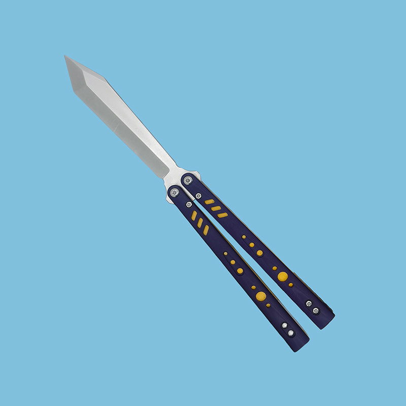TITUS Rep Purple G10 Gold Lined Titanium Silver Tanto
