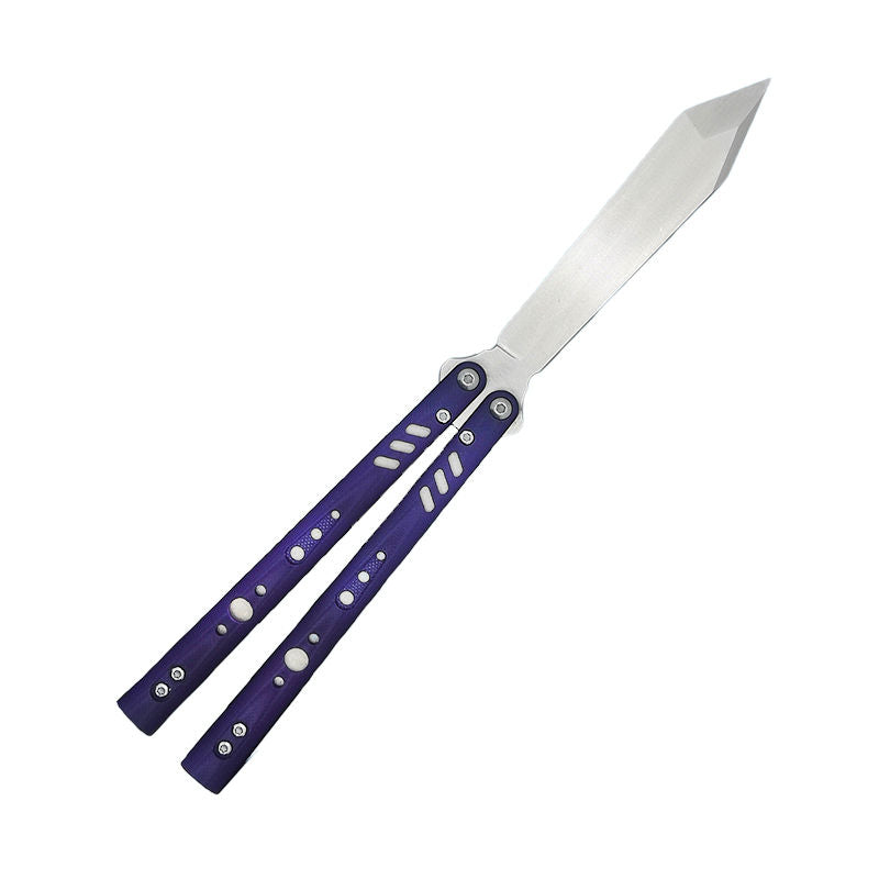 TITUS Rep Purple G10 Gray Lined Titanium Silver Tanto