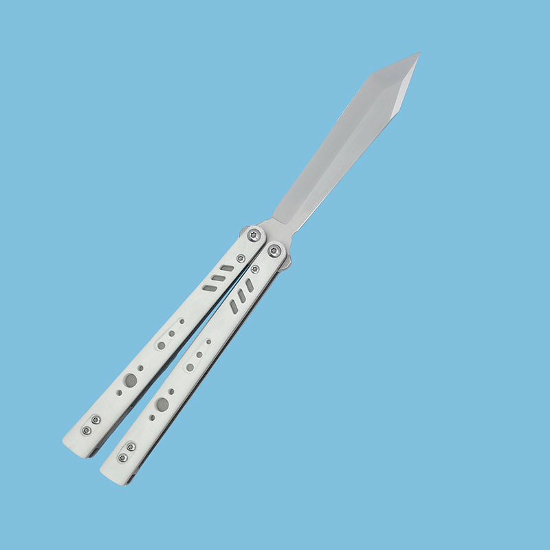 TITUS Rep White G10 Gray Lined Titanium Silver Tanto