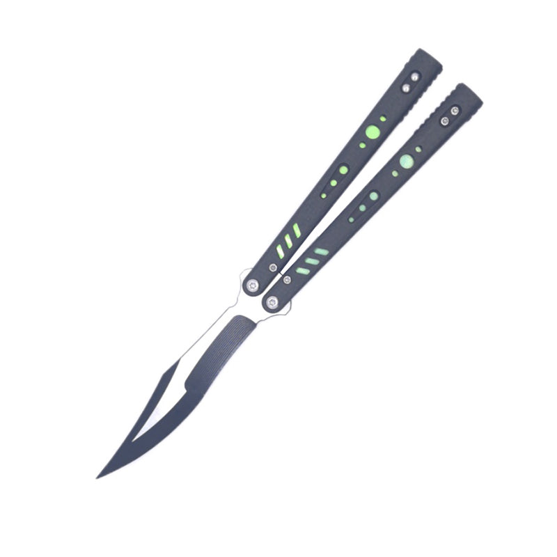 TITUS Rep Replicant Bailisong Butterfly Knife Carbon Fiber+Lined Titanium Handle 888 Blade Bushing System Jilt Free-swinging Knives