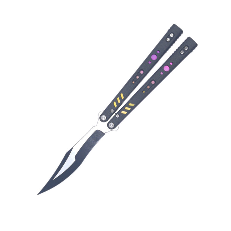 TITUS Rep Replicant Bailisong Butterfly Knife Carbon Fiber+Lined Titanium Handle 888 Blade Bushing System Jilt Free-swinging Knives