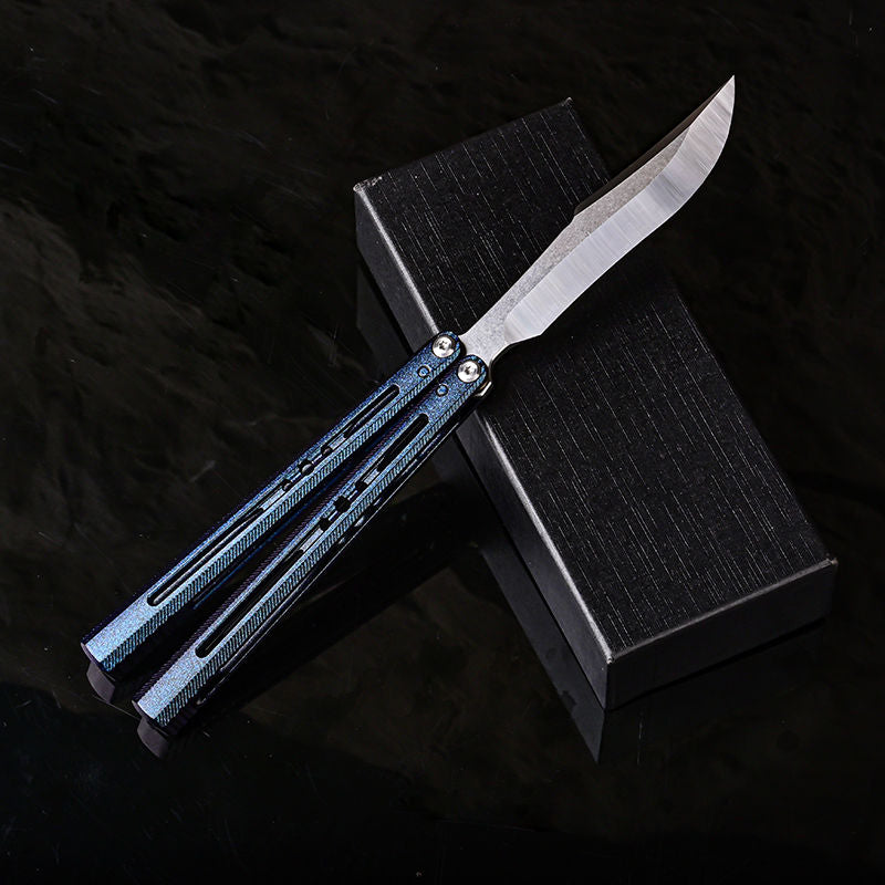 TITUS Renard Bailisong Butterfly Knife Ceramic Surface 7075 Aluminum Channel Handle VG10 Blade Bushing System Jilt Free-swinging Knives