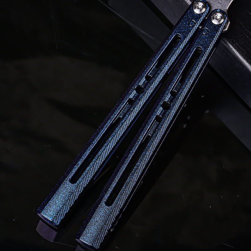 TITUS Renard Bailisong Butterfly Knife Ceramic Surface 7075 Aluminum Channel Handle VG10 Blade Bushing System Jilt Free-swinging Knives