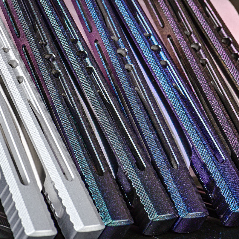 TITUS Renard Bailisong Butterfly Knife Ceramic Surface 7075 Aluminum Channel Handle VG10 Blade Bushing System Jilt Free-swinging Knives