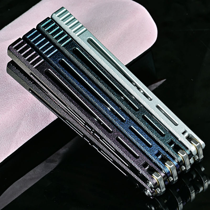 TITUS Renard Bailisong Butterfly Knife Ceramic Surface 7075 Aluminum Channel Handle VG10 Blade Bushing System Jilt Free-swinging Knives