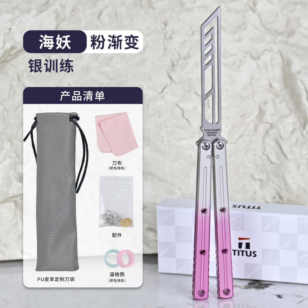 TITUS Kraken silver trainer Bailisong Butterfly Knife