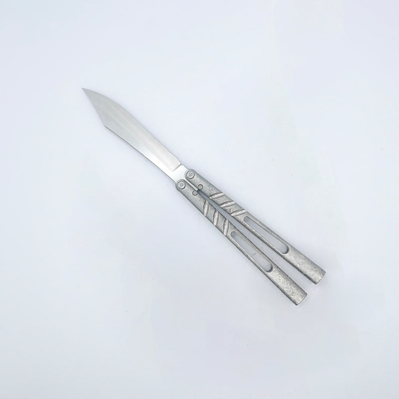TITUS Alpha Beast Infinity ABI Bailisong Butterfly Knife Channel Titanium Handle Imitation Ice Grain VG10 Blade Bushing System Jilt Free-swinging Knives