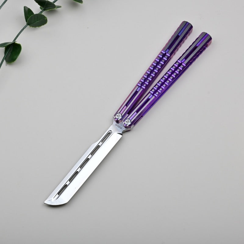 TITUS Mirage Bailisong Butterfly Knife Titanium Handle Fine-tuned VG10 Blade Bushing System Jilt Free-swinging Knives