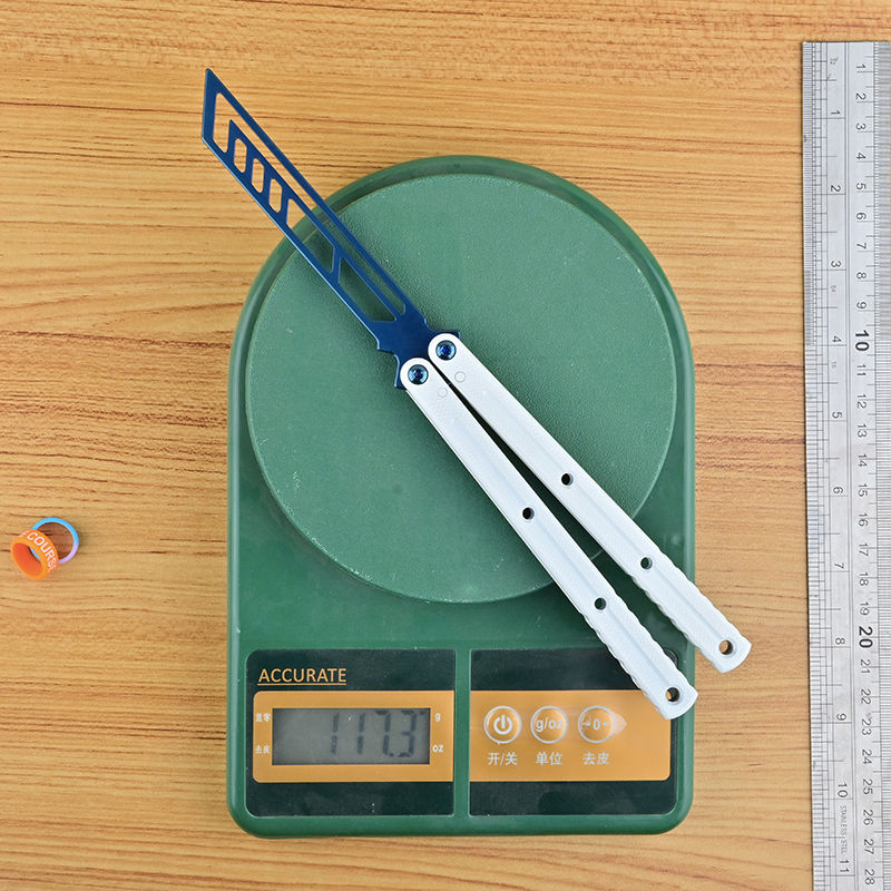 TITUS Kraken Winter Limited Edition Bailisong Butterfly Knife White Ceramic Surface 7075 Aluminum Channel Handle VG10 Blade Bushing System Jilt Free-swinging Knives