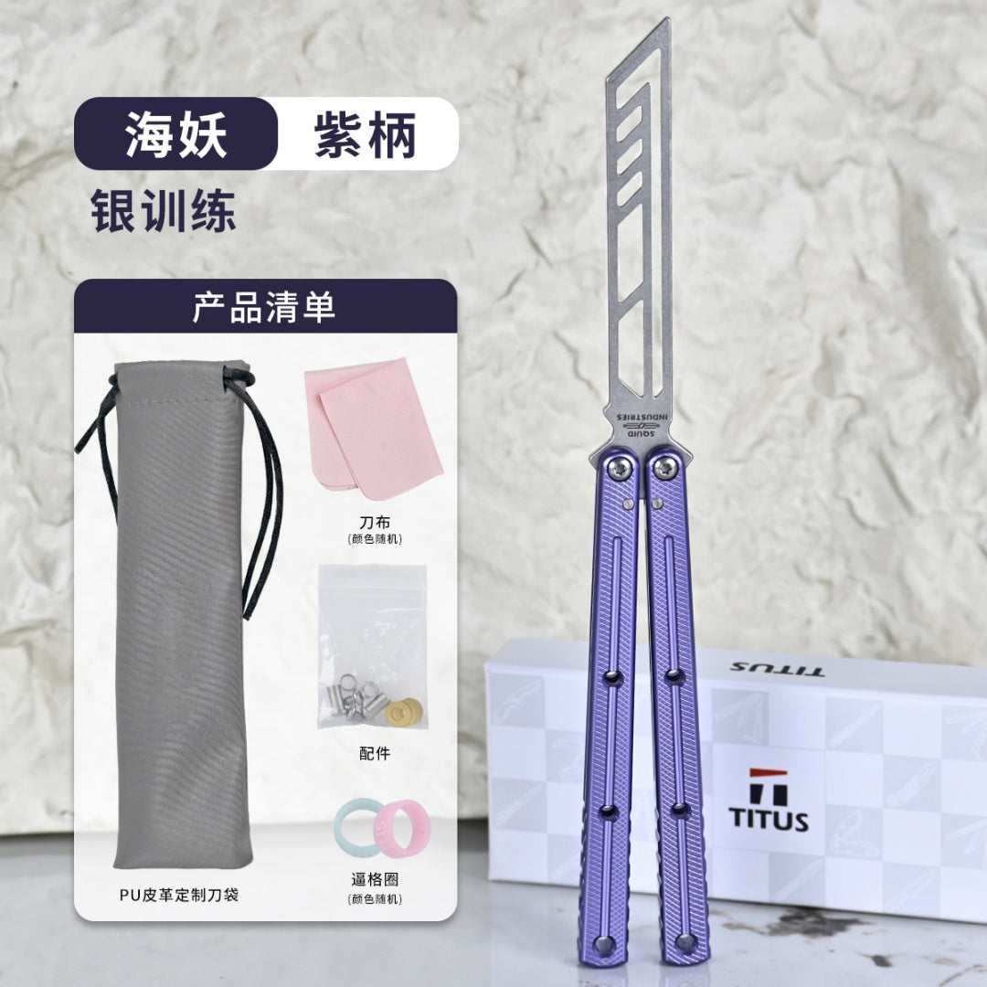 TITUS Kraken silver trainer Bailisong Butterfly Knife