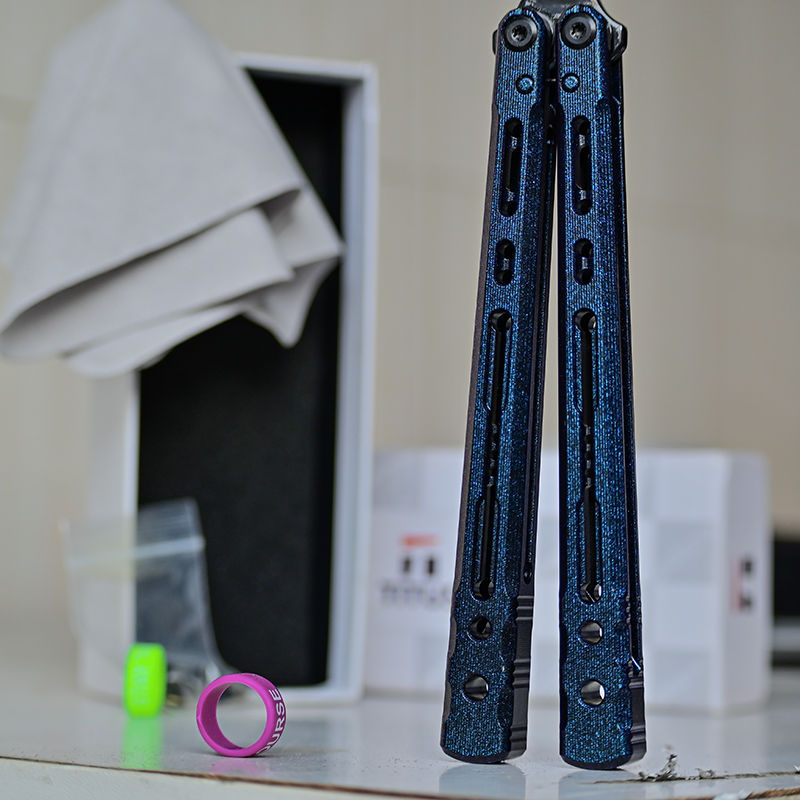 TITUS Sirius Bailisong Butterfly Knife Anodic Oxidation/Ceramic Surface 7075 Aluminum Channel Handle VG10 Blade Bushing System Jilt Free-swinging Knives