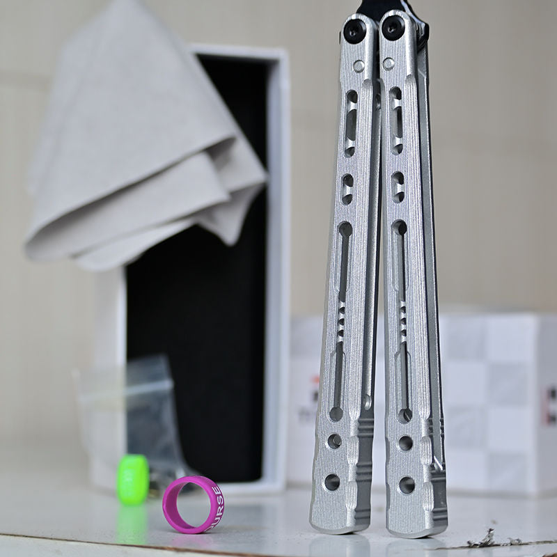 TITUS Sirius Bailisong Butterfly Knife Anodic Oxidation/Ceramic Surface 7075 Aluminum Channel Handle VG10 Blade Bushing System Jilt Free-swinging Knives