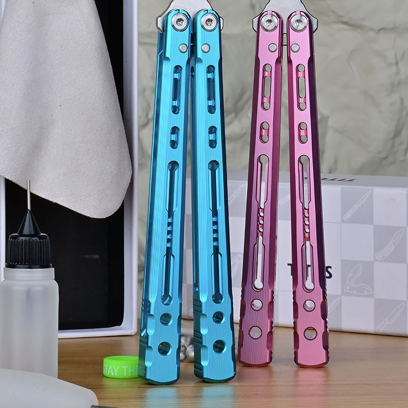 TITUS Sirius Bailisong Butterfly Knife Anodic Oxidation/Ceramic Surface 7075 Aluminum Channel Handle VG10 Blade Bushing System Jilt Free-swinging Knives