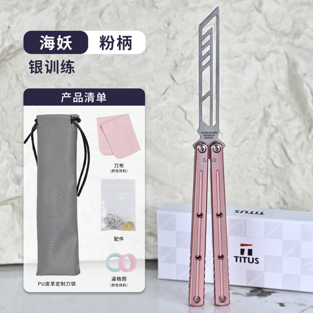 TITUS Kraken silver trainer Bailisong Butterfly Knife