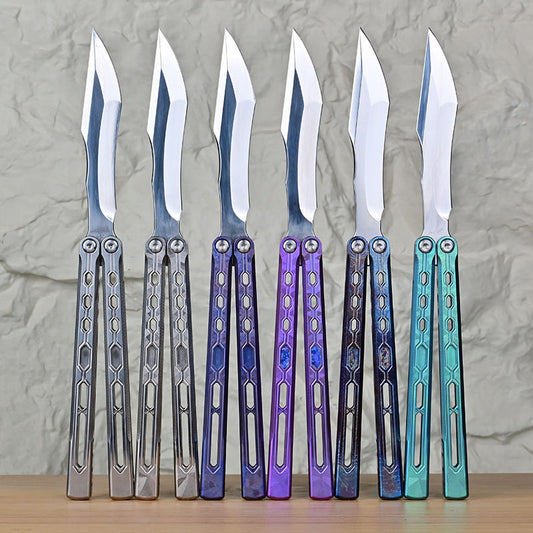 TITUS Echo Bailisong Butterfly Knife Titanium Handle VG10 Blade Bushing System Jilt Free-swinging Knives