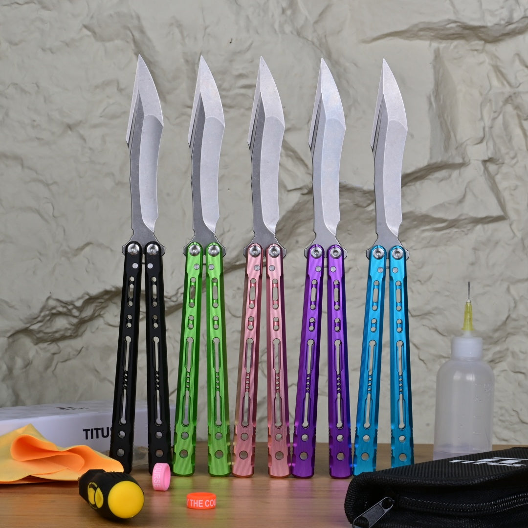 TITUS Sirius K VG10 blade Bailisong Butterfly Knife  7075 Aluminum Channel Handle  Bushing System Jilt Free-swinging Knives