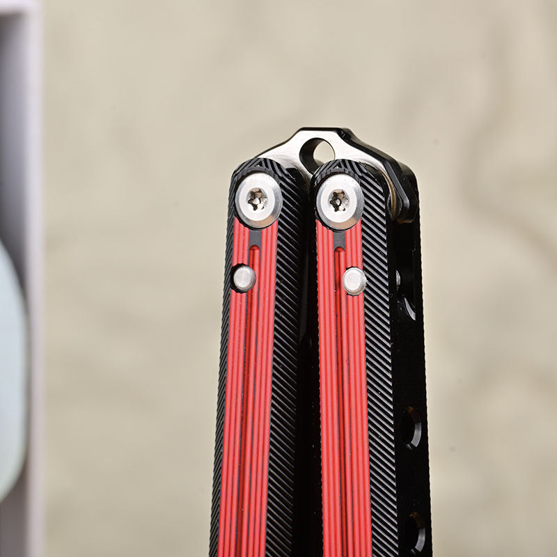 TITUS Corvus Bailisong Butterfly Knife 7075 Aluminum Channel Handle VG10 Blade Bushing System Jilt Free-swinging Knives