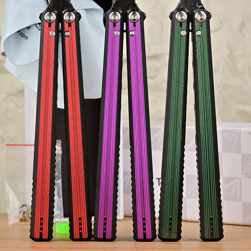 TITUS Corvus Bailisong Butterfly Knife 7075 Aluminum Channel Handle VG10 Blade Bushing System Jilt Free-swinging Knives