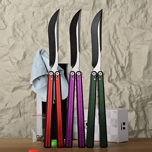 TITUS Corvus Bailisong Butterfly Knife 7075 Aluminum Channel Handle VG10 Blade Bushing System Jilt Free-swinging Knives