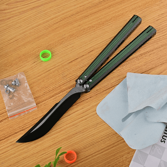 TITUS Corvus Bailisong Butterfly Knife 7075 Aluminum Channel Handle VG10 Blade Bushing System Jilt Free-swinging Knives