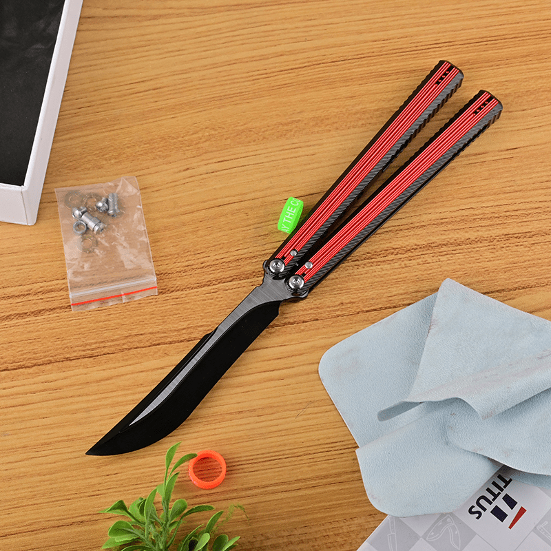 TITUS Corvus Bailisong Butterfly Knife 7075 Aluminum Channel Handle VG10 Blade Bushing System Jilt Free-swinging Knives