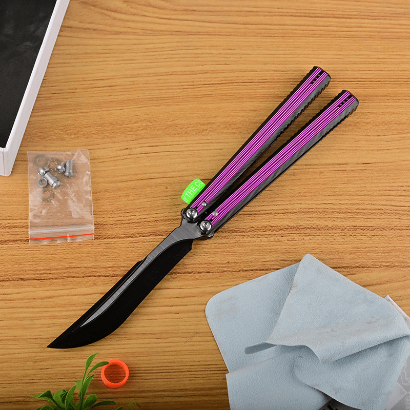 TITUS Corvus Bailisong Butterfly Knife 7075 Aluminum Channel Handle VG10 Blade Bushing System Jilt Free-swinging Knives