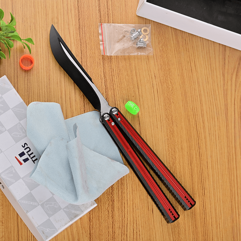 TITUS Corvus Bailisong Butterfly Knife 7075 Aluminum Channel Handle VG10 Blade Bushing System Jilt Free-swinging Knives