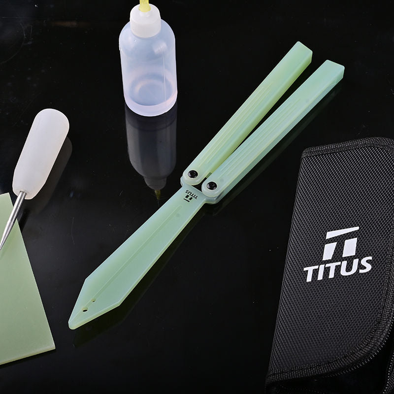 TITUS Sword Bailisong Butterfly Trainer Knife G10 Handle G10 Blade Bushing System Jilt Free-swinging Knives
