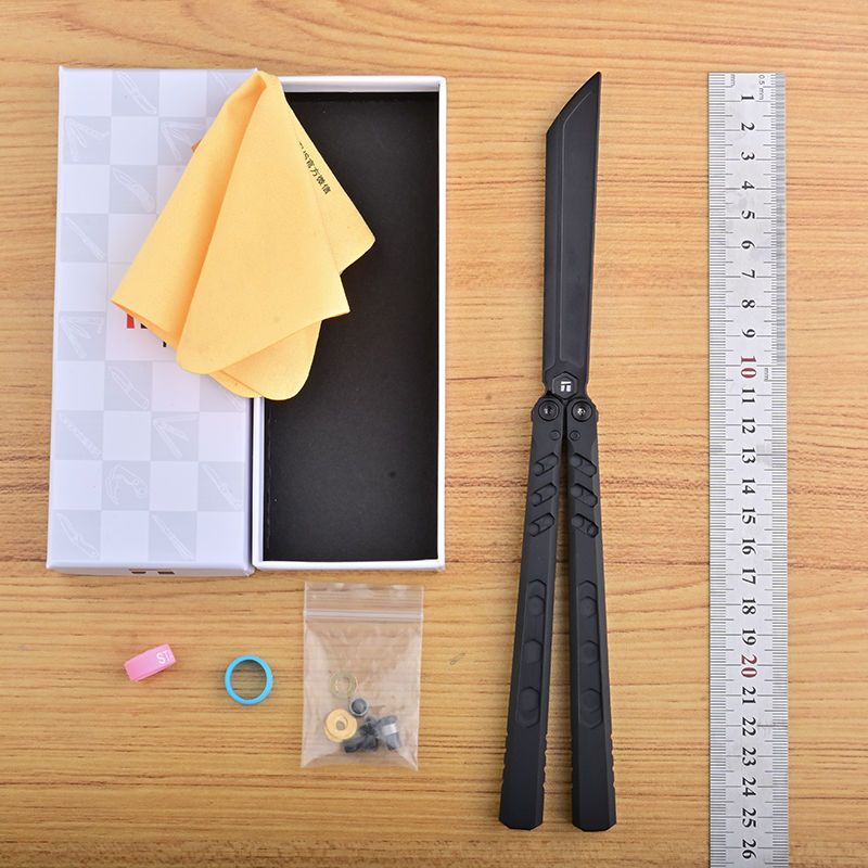 TITUS HEX Bailisong Butterfly Trainer Knife 7075 Aluminum Channel Handle Bushing System Jilt Free-swinging Knives