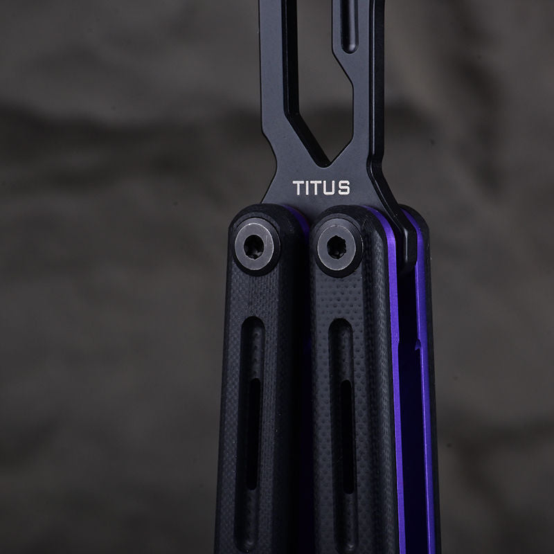 TITUS Egrets Bailisong Butterfly Trainer Knife 7075 Aluminum Channel Handle Bushing System Jilt Free-swinging Knives