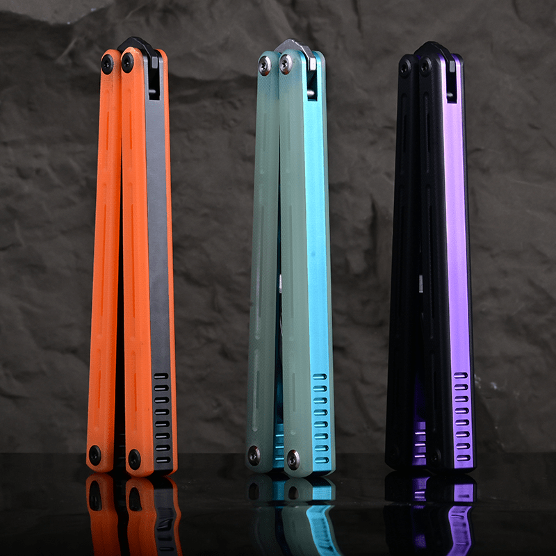 TITUS Egrets Bailisong Butterfly Trainer Knife 7075 Aluminum Channel Handle Bushing System Jilt Free-swinging Knives