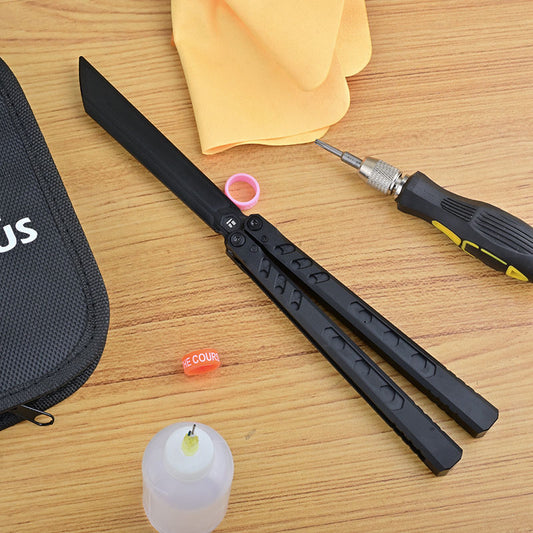 TITUS HEX Bailisong Butterfly Trainer Knife 7075 Aluminum Channel Handle Bushing System Jilt Free-swinging Knives